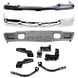 2004 Chevrolet Silverado 1500 Base - 9-Piece Kit Front Bumper, Chrome,  Includes (1) Bumper, (6) Bumper Bracket, (1) Bumper Cover, and (1) Valance