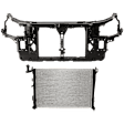 2-Piece Kit Radiator, 2.0L, 4Cyl, Hatchback, Includes (1) Radiator Support and (1) Radiator