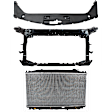3-Piece Kit Radiator, 4 Cyl 2.4L, Coupe, includes (1) Radiator, (1) Radiator Support, and (1) Radiator Support Cover