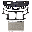 3-Piece Kit Radiator, 1.7L, 4Cyl, Sedan, Includes (1) Radiator Support, (1) Radiator and (1) Radiator Support Cover