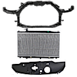 3-Piece Kit Radiator, 4 Cyl 2.4L, includes (1) Radiator, (1) Radiator Support, and (1) Radiator Support Cover