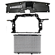 3-Piece Kit Radiator, 4 Cyl 2.4L, includes (1) Radiator, (1) Radiator Support, and (1) Radiator Support Cover