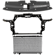 3-Piece Kit Radiator, North America Built Vehicle, 4 Cyl 1.5L, includes (1) Radiator, (1) Radiator Support, and (1) Radiator Support Cover