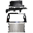 4-Piece Kit Radiator, 6 Cyl 3.6L, includes (2) Radiator Support, (1) Radiator and (1) Radiator Support Cover