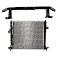 2-Piece Kit Radiator, 4 Cyl 2.0L, includes (1) Radiator and (1) Radiator Support