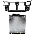 1997 Honda Civic - 2-Piece Kit Radiator, For Models With Heavy Duty Cooling, 1.6L 4Cyl, Sedan,  Includes (1) Radiator and (1) Radiator Support