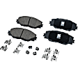 2016 Scion tC - 4-Piece Kit Front Brake Disc and Pad Kit, Cross-drilled and Slotted, 5 Lugs, Ceramic, 2.5L 4Cyl, Pro-Line Series  Includes (2) Brake Disc and (1) Brake Pad Set