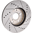 2001 Toyota Camry - 4-Piece Kit Front Brake Disc and Pad Kit, Cross-drilled and Slotted, 5 Lugs, Ceramic, 275mm  Disc, Except 15in. Wheels, 2.2L 4Cyl, Pro-Line Series  Includes (2) Brake Disc and (1) Brake Pad Set