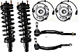 6-Piece Kit Front, Driver and Passenger Side Suspension Kit, Includes (2) Tie Rod End, (2) Shock Absorber and Strut Assembly and (2) Wheel Hub
