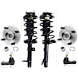 6-Piece Kit Front, Driver and Passenger Side Suspension Kit, Includes (2) Shock Absorber and Strut Assembly, (2) Tie Rod End and (2) Wheel Hub