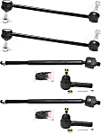 6-Piece Kit Front, Driver and Passenger Side Suspension Kit, Includes (4) Tie Rod End and (2) Sway Bar Link