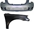 2-Piece Kit, Front Primed Bumper Cover, Includes (1) Bumper Cover and (1) Fender