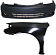 2-Piece Kit, Front Primed Bumper Cover, USA Built Vehicle, Includes (1) Bumper Cover and (1) Fender