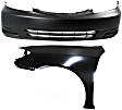 2-Piece Kit, Front Primed Bumper Cover, USA Built Vehicle, Includes (1) Bumper Cover and (1) Fender