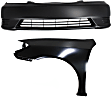 2-Piece Kit, Front Primed Bumper Cover, USA Built Vehicle, Includes (1) Bumper Cover and (1) Fender
