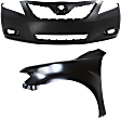2-Piece Kit, Front Primed Bumper Cover, USA Built Vehicle, Includes (1) Bumper Cover and (1) Fender