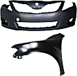 2-Piece Kit, Front Primed Bumper Cover, Japan Built Vehicle, Includes (1) Bumper Cover and (1) Fender