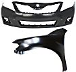 2-Piece Kit, Front Primed Bumper Cover, USA Built Vehicle, Includes (1) Bumper Cover and (1) Fender