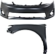 2-Piece Kit, Front Primed Bumper Cover, Includes (1) Bumper Cover and (1) Fender