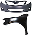 2-Piece Kit, Front Primed Bumper Cover, USA Built Vehicle, CAPA Certified, Includes (1) Bumper Cover and (1) Fender