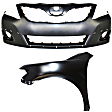 2-Piece Kit, Front Primed Bumper Cover, USA Built Vehicle, CAPA Certified, Includes (1) Bumper Cover and (1) Fender