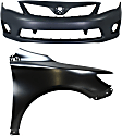 2-Piece Kit, Front Primed Bumper Cover, Includes (1) Bumper Cover and (1) Fender