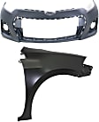 2-Piece Kit, Front Primed Bumper Cover, Sedan CAPA Certified, S/Special Edition Models, with Chrome Grille Surround, Includes (1) Bumper Cover and (1) Fender