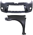 2-Piece Kit Front Primed Bumper Cover, Fits CE/L/LE/LE Eco Sub-Models Only, Without Chrome Grille Surround,  Includes (1) Bumper Cover and (1) Fender