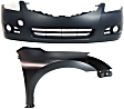 2-Piece Kit, Front Primed Bumper Cover, Sedan, Includes (1) Bumper Cover and (1) Fender