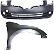 2-Piece Kit, Front Primed Bumper Cover, Sedan, CAPA Certified, Includes (1) Bumper Cover and (1) Fender