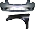 2-Piece Kit, Front Primed Bumper Cover, Includes (1) Bumper Cover and (1) Fender