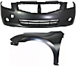 2-Piece Kit, Front Primed Bumper Cover, Coupe, Includes (1) Bumper Cover and (1) Fender