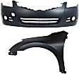 2-Piece Kit, Front Primed Bumper Cover, Sedan, Includes (1) Bumper Cover and (1) Fender