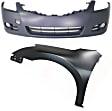 2012 Nissan Altima - 2-Piece Kit Front Primed Bumper Cover, Sedan, CAPA Certified Includes (1) Bumper Cover and (1) Fender