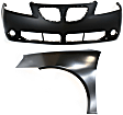 2005 Pontiac G6 - 2-Piece Kit Front Primed Bumper Cover, Sedan, Includes (1) Bumper Cover and (1) Fender