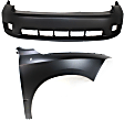 2-Piece Kit, Front Primed Bumper Cover, For Models With Sport Package, Includes (1) Bumper Cover and (1) Fender