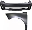 2-Piece Kit, Front Primed Bumper Cover, CAPA Certified, Includes (1) Bumper Cover and (1) Fender