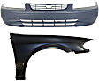 2-Piece Kit, Front Primed Bumper Cover, Includes (1) Bumper Cover and (1) Fender