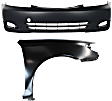 2-Piece Kit, Front Primed Bumper Cover, Japan Built Vehicle, Includes (1) Bumper Cover and (1) Fender