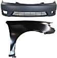 2-Piece Kit, Front Primed Bumper Cover, USA Built Vehicle, Includes (1) Bumper Cover and (1) Fender