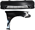2-Piece Kit, Front Primed Bumper Cover, USA Built Vehicle, Includes (1) Bumper Cover and (1) Fender