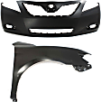 2-Piece Kit, Front Primed Bumper Cover, USA Built Vehicle, Includes (1) Bumper Cover and (1) Fender