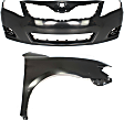 2-Piece Kit, Front Primed Bumper Cover, USA Built Vehicle, Includes (1) Bumper Cover and (1) Fender