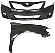 2-Piece Kit, Front Primed Bumper Cover, USA Built Vehicle, Includes (1) Bumper Cover and (1) Fender