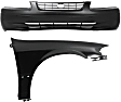 2-Piece Kit, Front Primed Bumper Cover, CAPA Certified, Includes (1) Bumper Cover and (1) Fender