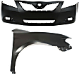 2-Piece Kit, Front Primed Bumper Cover, USA Built Vehicle, CAPA Certified, Includes (1) Bumper Cover and (1) Fender