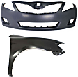 2-Piece Kit, Front Primed Bumper Cover, USA Built Vehicle, CAPA Certified, Includes (1) Bumper Cover and (1) Fender