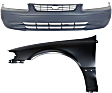 2-Piece Kit, Front Primed Bumper Cover, Includes (1) Bumper Cover and (1) Fender