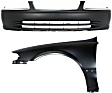 2-Piece Kit, Front Primed Bumper Cover, Includes (1) Bumper Cover and (1) Fender