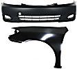 2-Piece Kit, Front Primed Bumper Cover, Japan Built Vehicle, Includes (1) Bumper Cover and (1) Fender